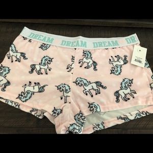 🆕🦄NWT Novelty Fleece Unicorn Sleep Shorts🦄
